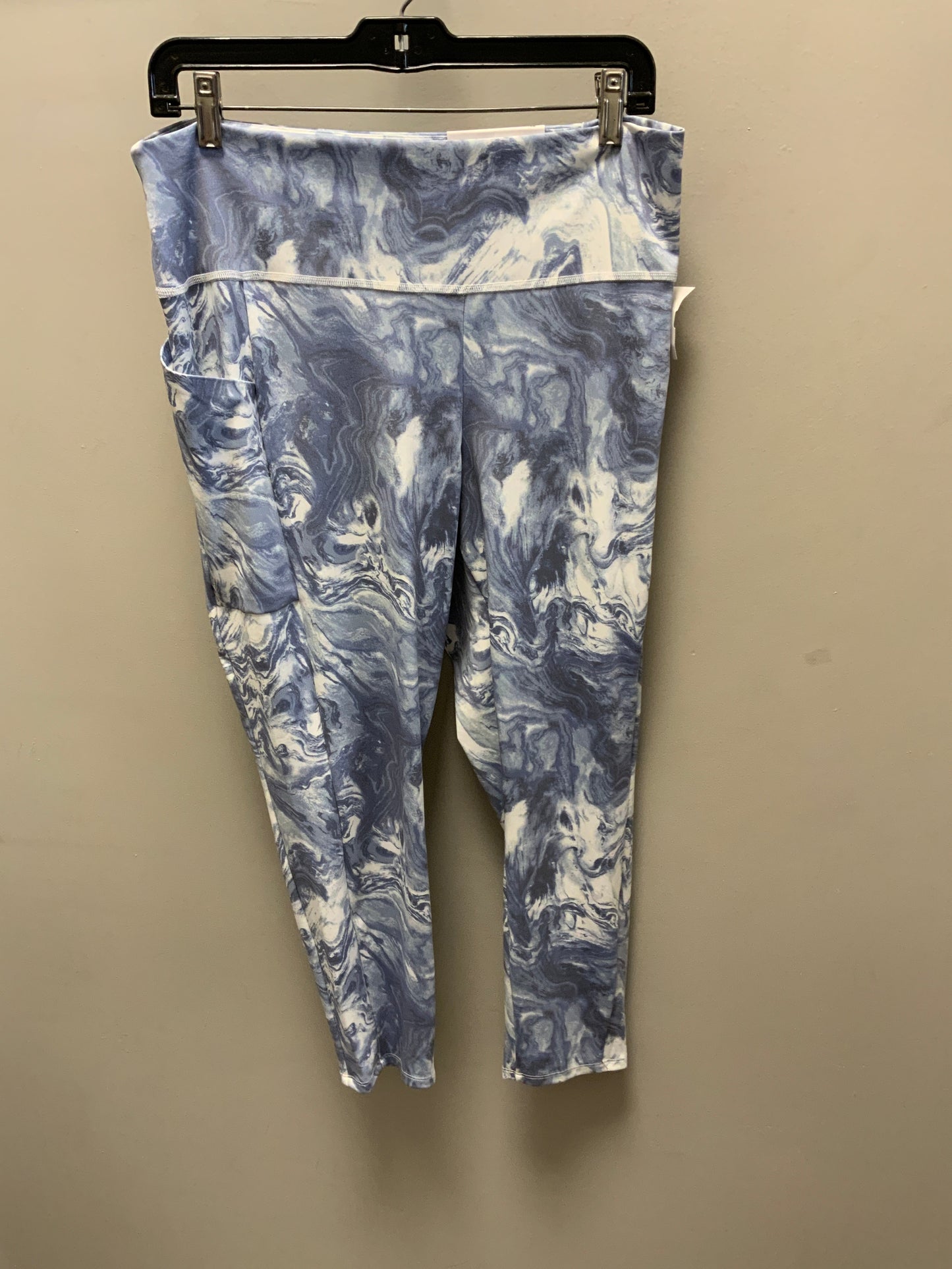 Athletic Leggings By Soma In Blue & White, Size: Xl