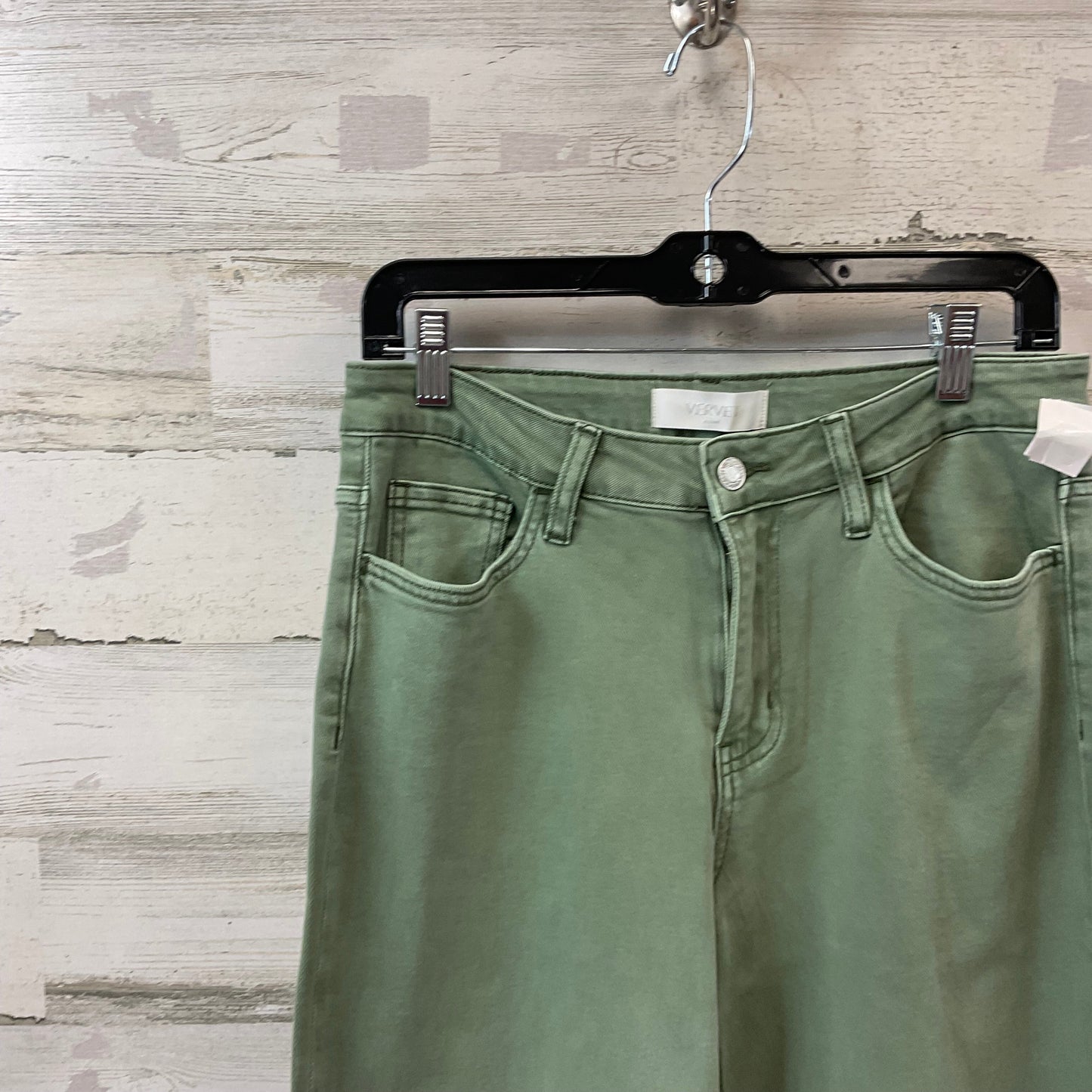 Jeans Wide Leg By Vervet In Green Denim, Size: 8