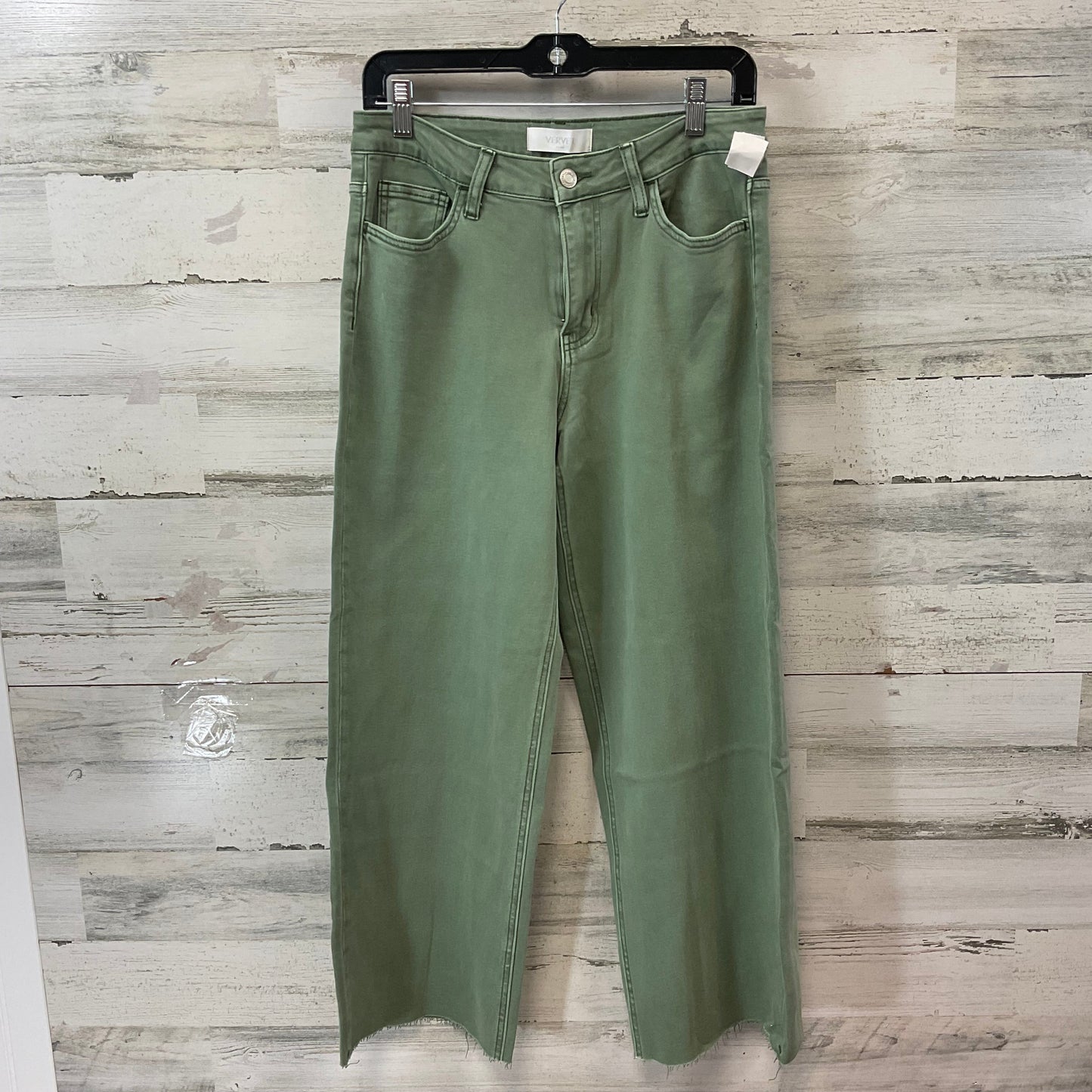 Jeans Wide Leg By Vervet In Green Denim, Size: 8