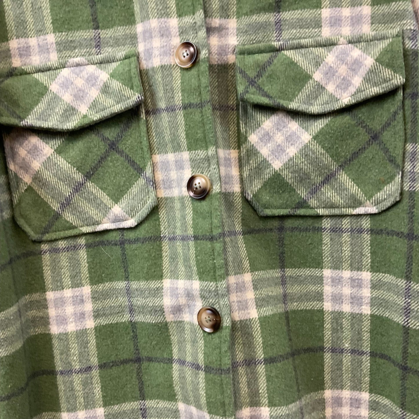 Jacket Shirt By Hem & Thread In Green, Size: M