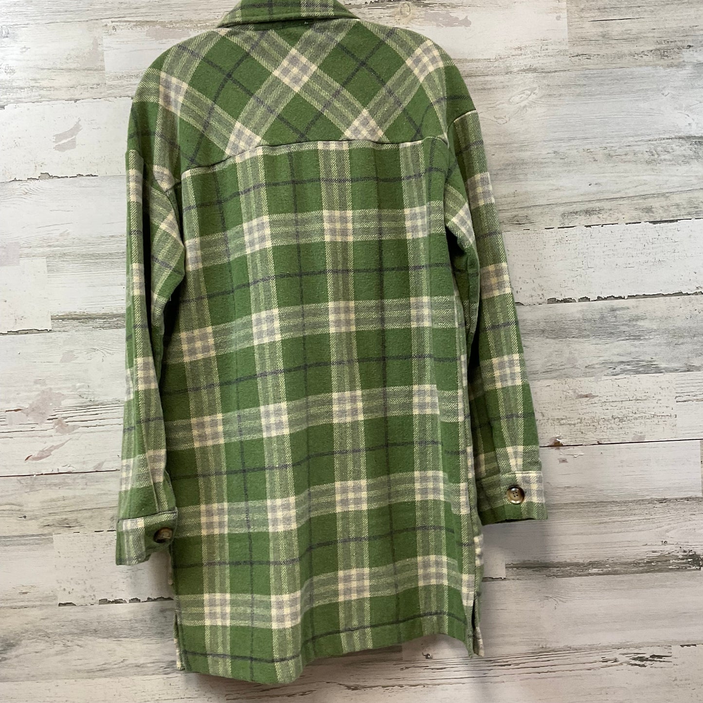 Jacket Shirt By Hem & Thread In Green, Size: M