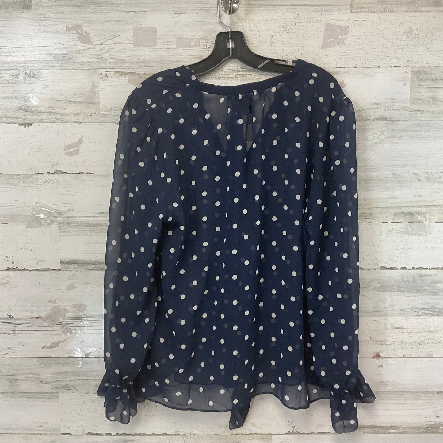 Blouse Long Sleeve By White House Black Market In Navy, Size: Xl