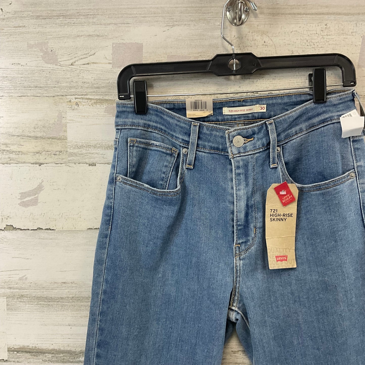 Jeans Skinny By Levis In Blue Denim, Size: 10