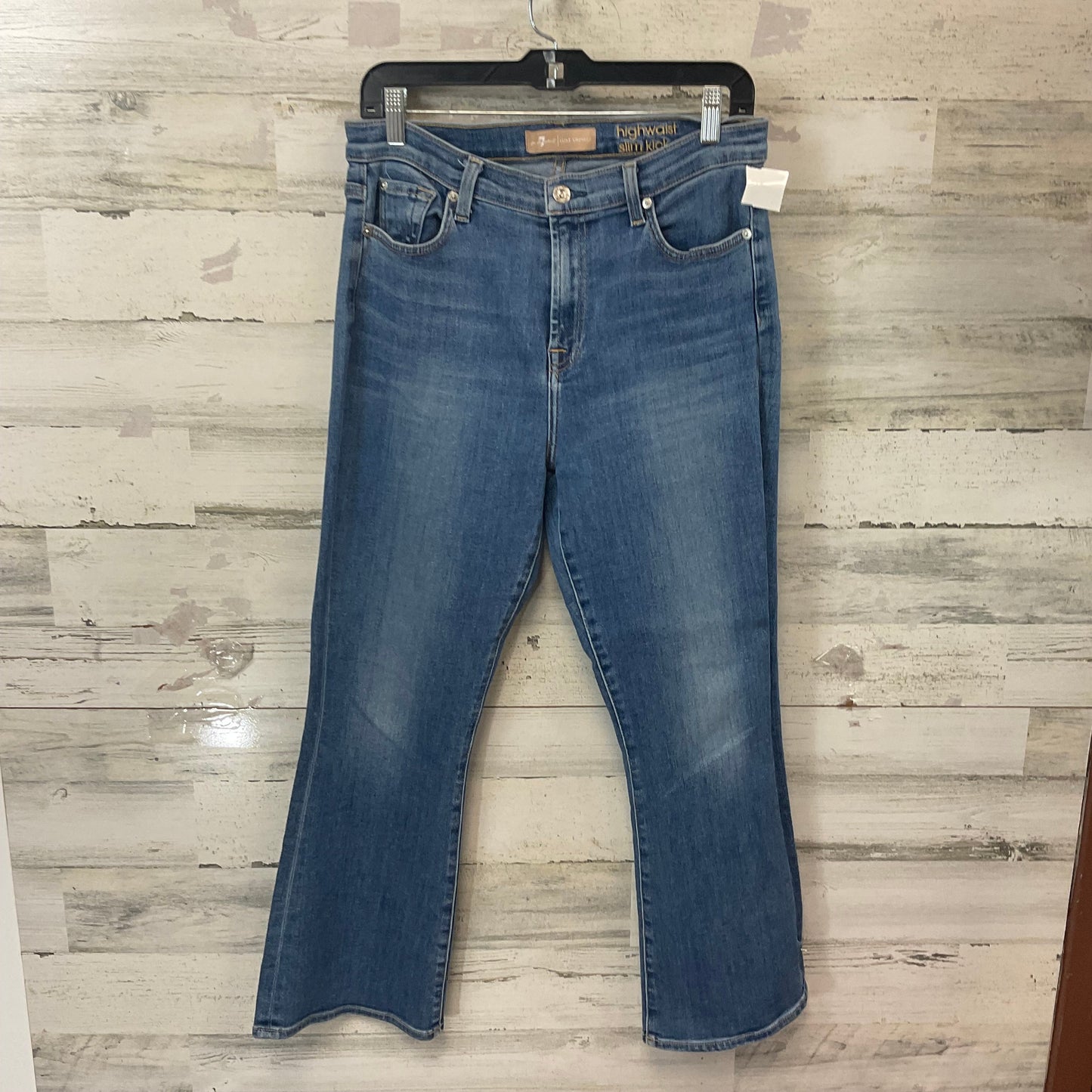 Jeans Boot Cut By 7 For All Mankind In Blue Denim, Size: 10