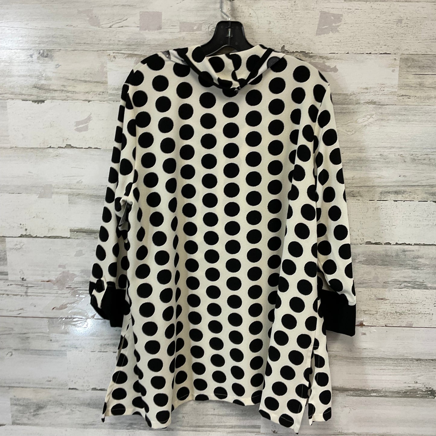 Blouse 3/4 Sleeve By Ali Miles In Black & Cream, Size: 1x