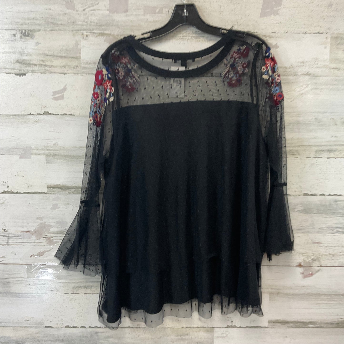 Top Long Sleeve By Lane Bryant In Black, Size: 2x