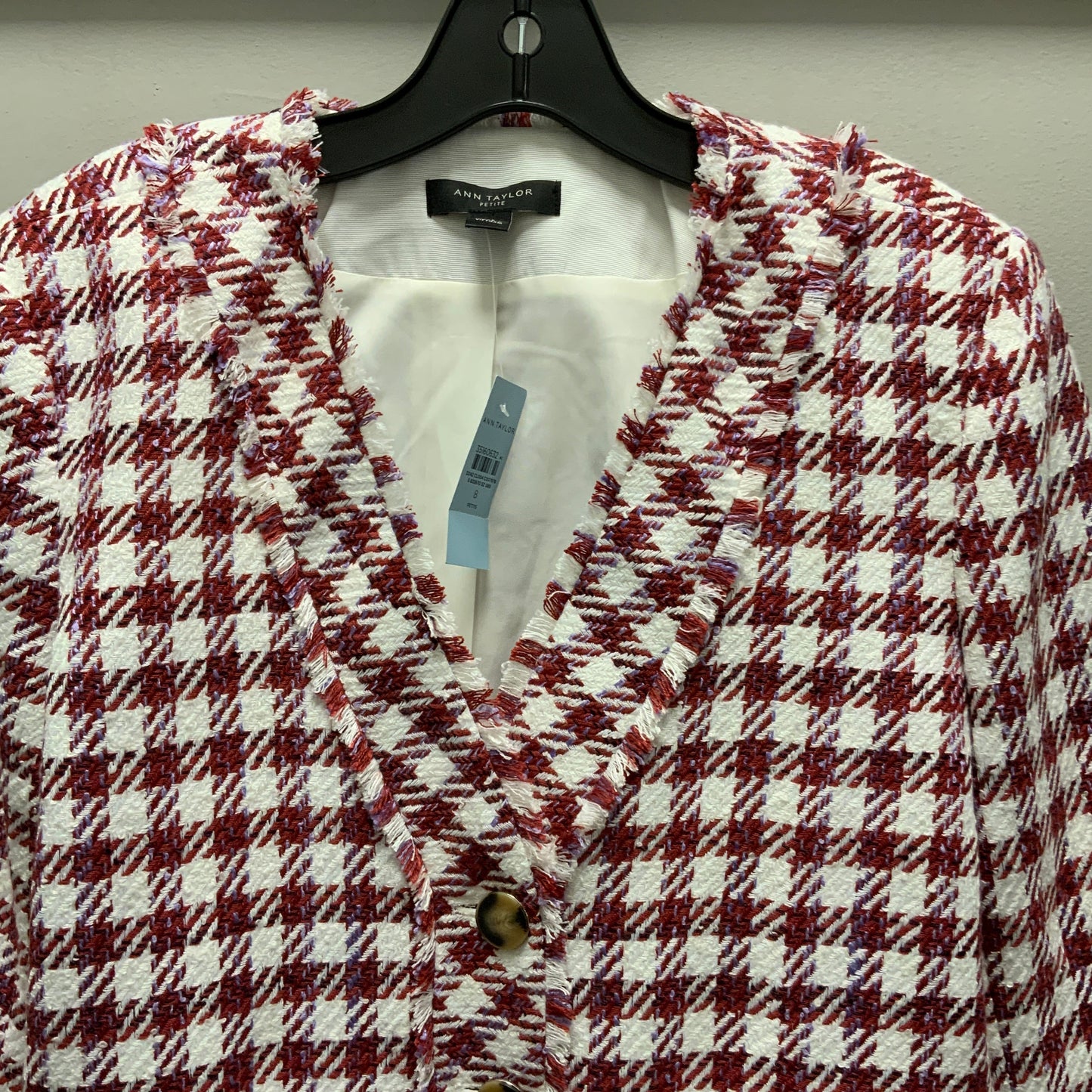 Blazer By Ann Taylor In Red & White, Size: 8p