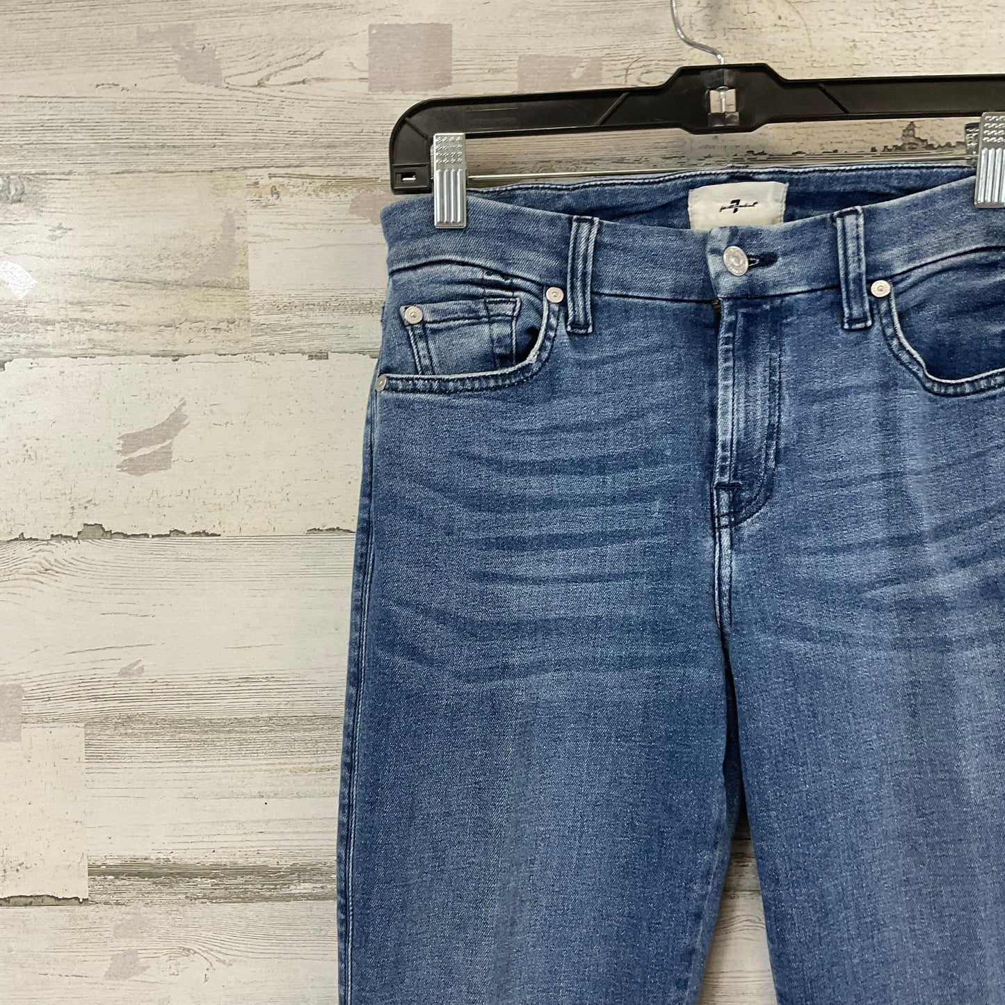 Jeans Straight By 7 For All Mankind In Blue Denim, Size: 8