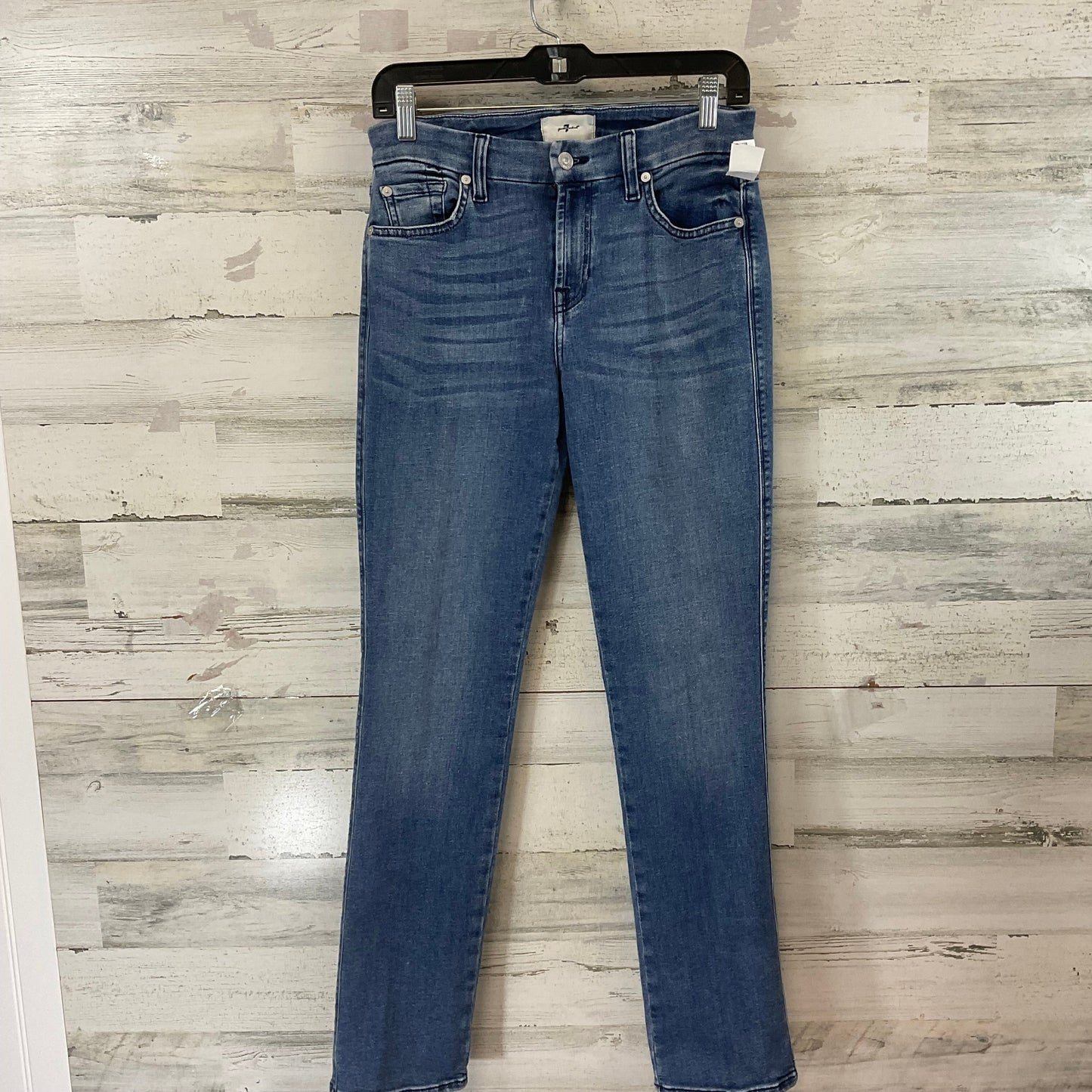 Jeans Straight By 7 For All Mankind In Blue Denim, Size: 8