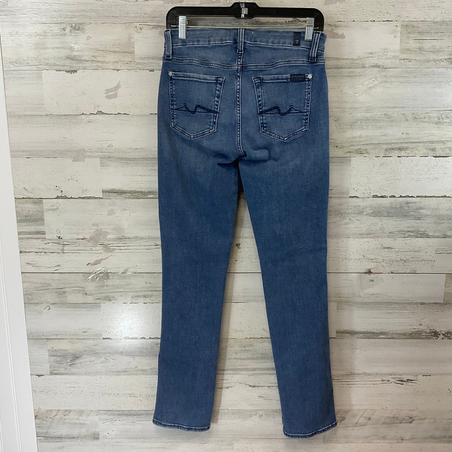 Jeans Straight By 7 For All Mankind In Blue Denim, Size: 8