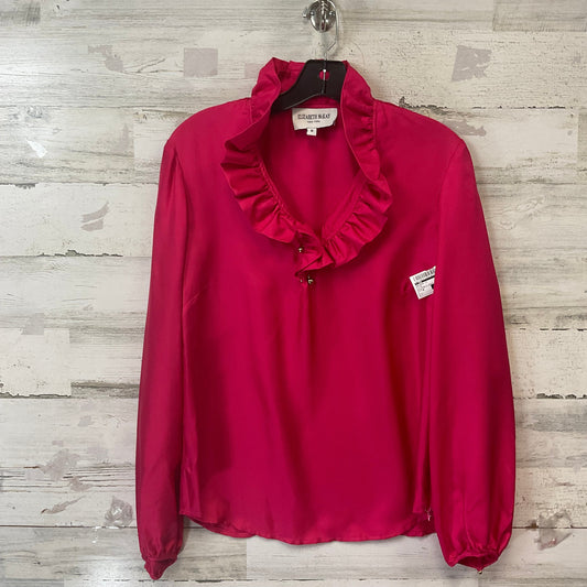 Blouse Long Sleeve By  ELIZABETH MCKAY  In Pink, Size: M