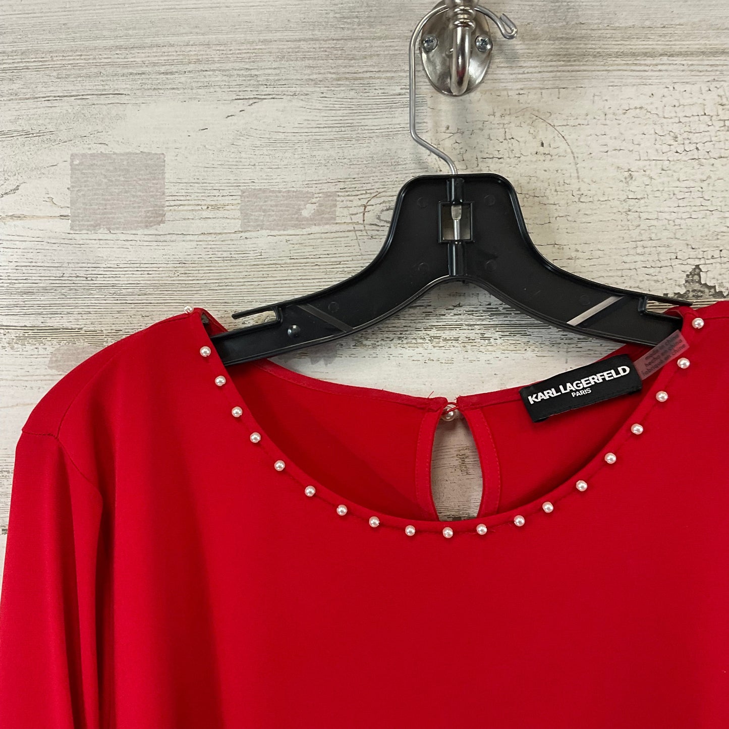 Top Long Sleeve By Karl Lagerfeld In Red, Size: L