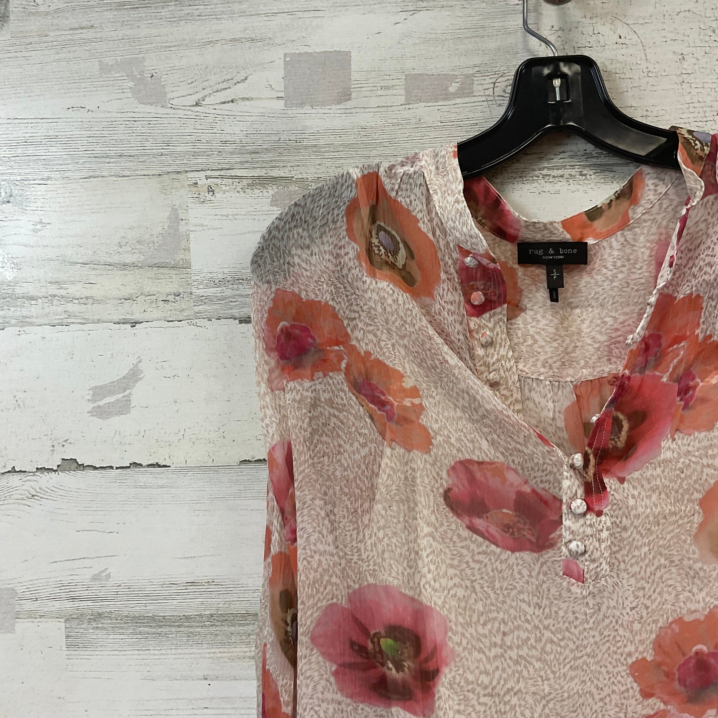 Blouse Long Sleeve By Rag And Bone In Pink, Size: S