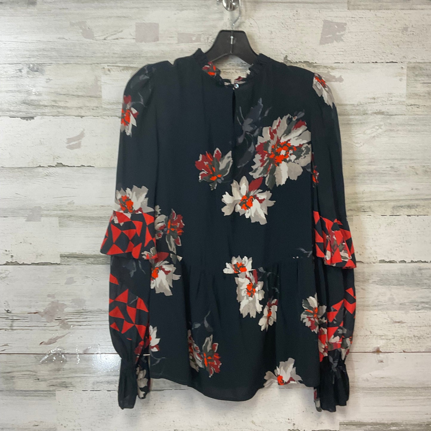 Blouse Long Sleeve By Joie In Black & Red, Size: S