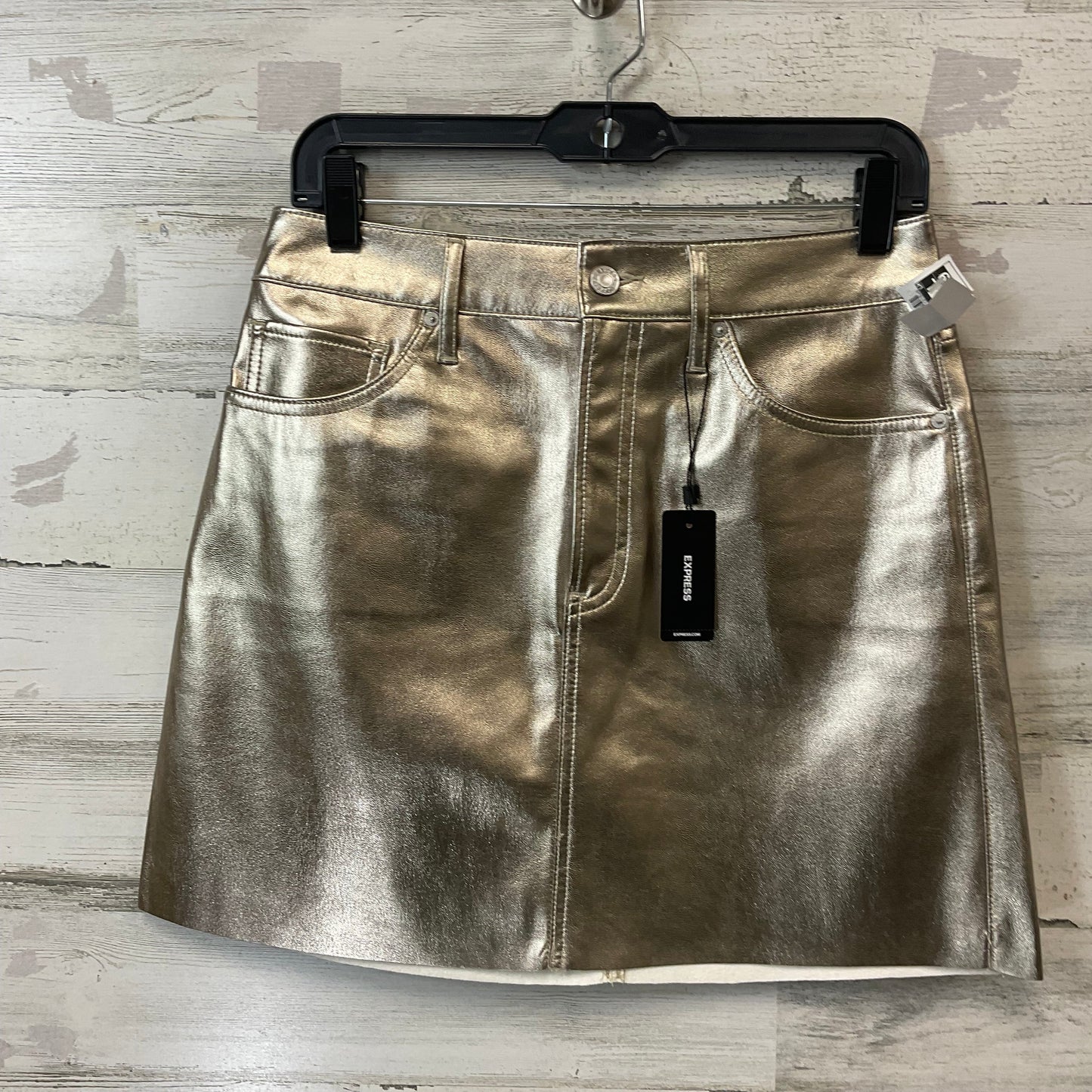 Skirt Mini & Short By Express In Gold, Size: 6