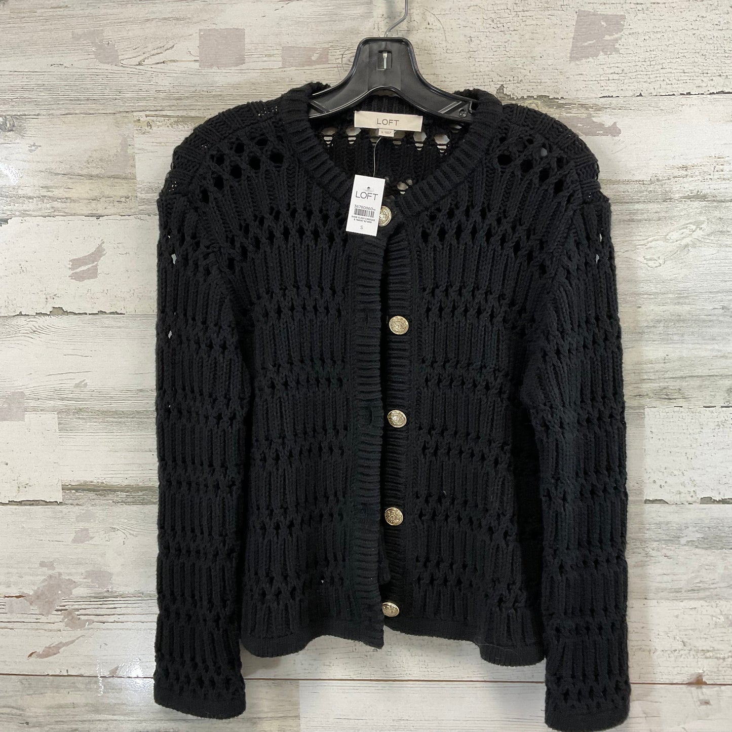 Sweater Cardigan By Loft In Black, Size: S