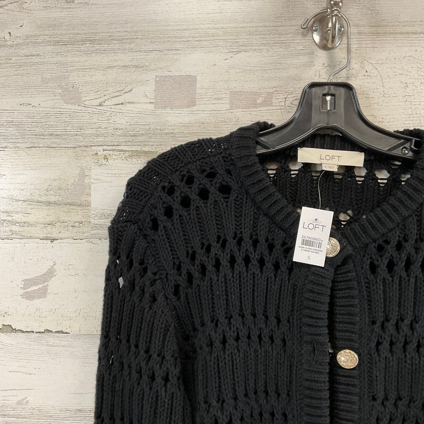 Sweater Cardigan By Loft In Black, Size: S