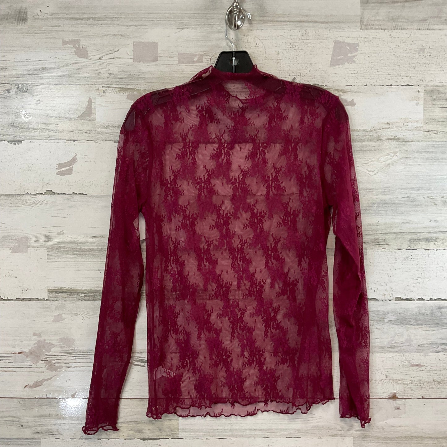 Top Long Sleeve By Zenana Outfitters In Maroon, Size: L