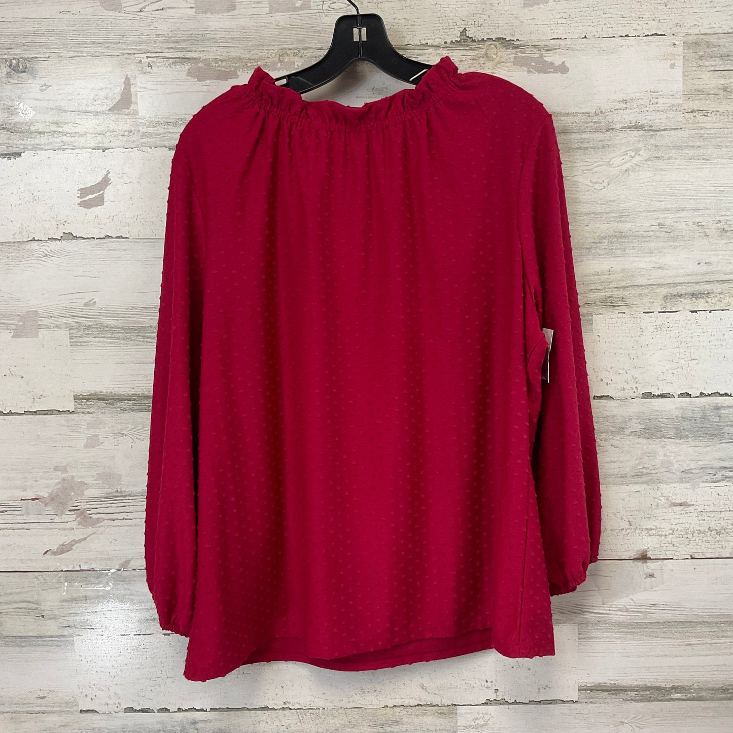 Top Long Sleeve By Adrianna Papell In Red, Size: Xl