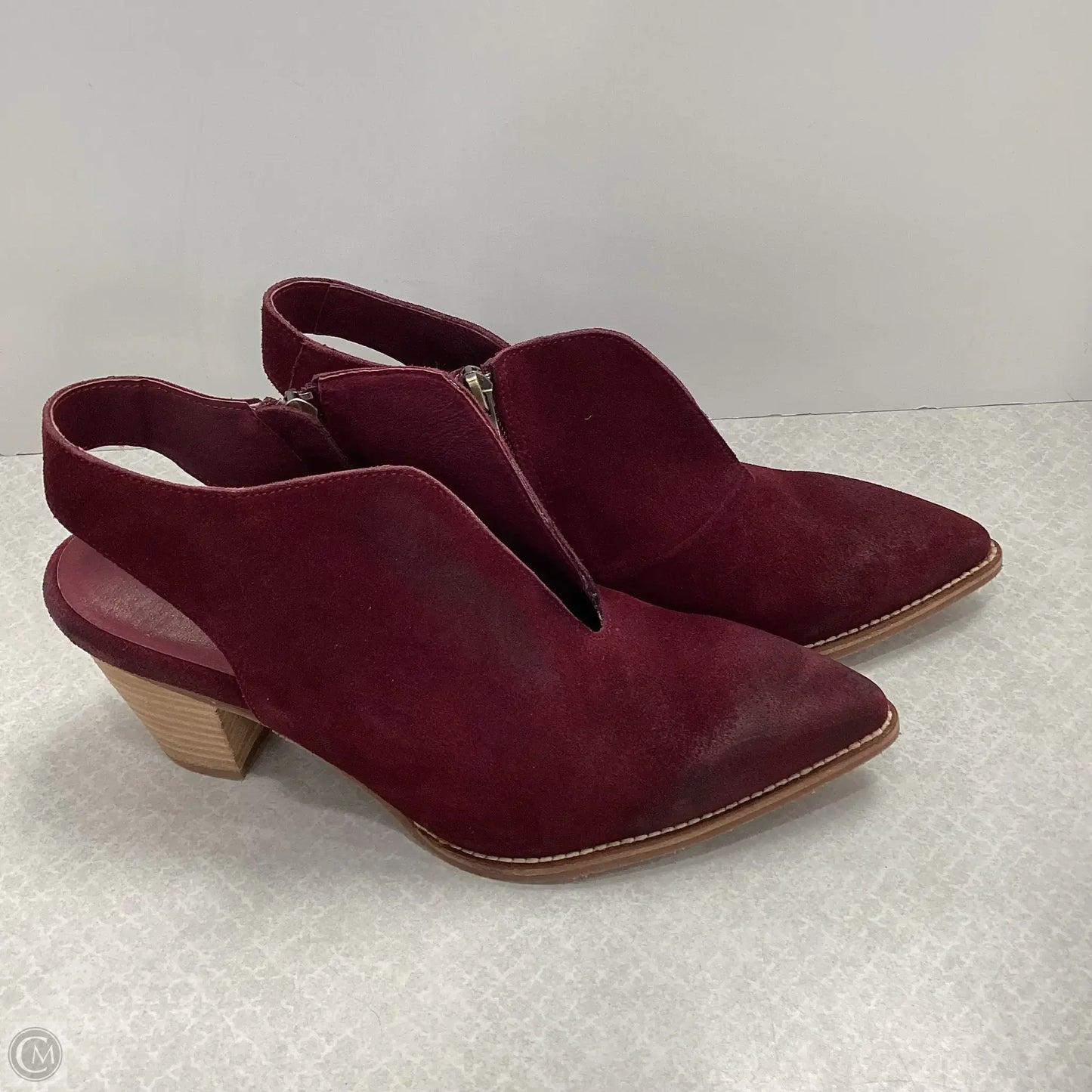 Shoes Heels Block By Cma In Maroon, Size: 9