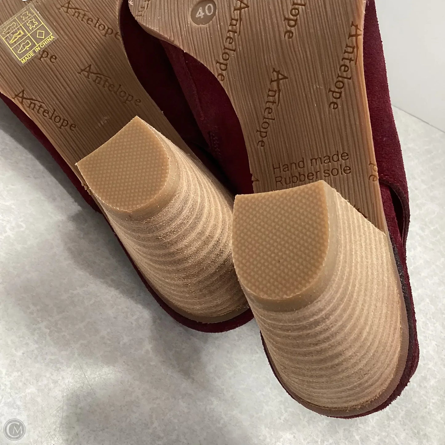 Shoes Heels Block By Cma In Maroon, Size: 9