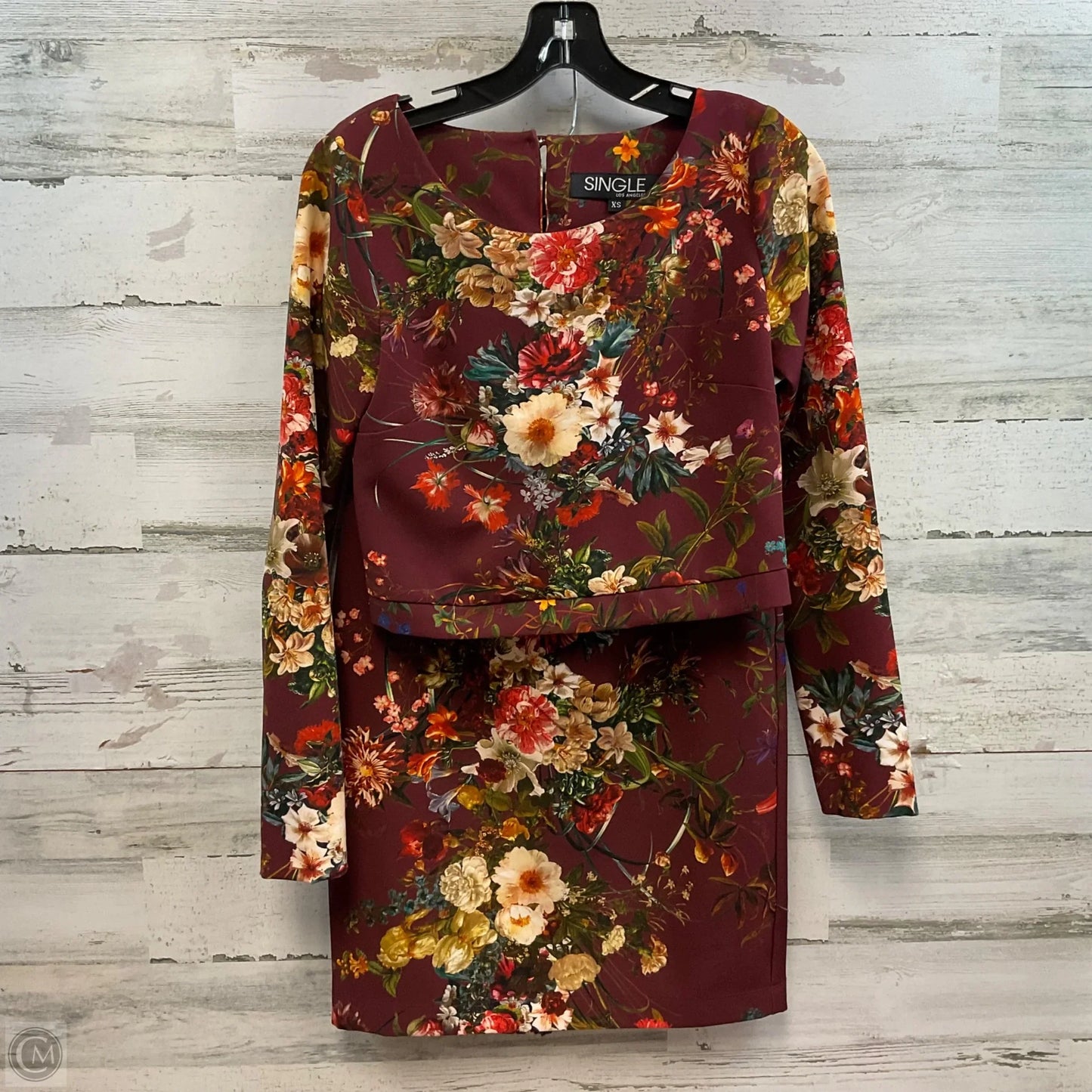 Dress Set 2pc By SINGLE LA In Maroon, Size: Xs