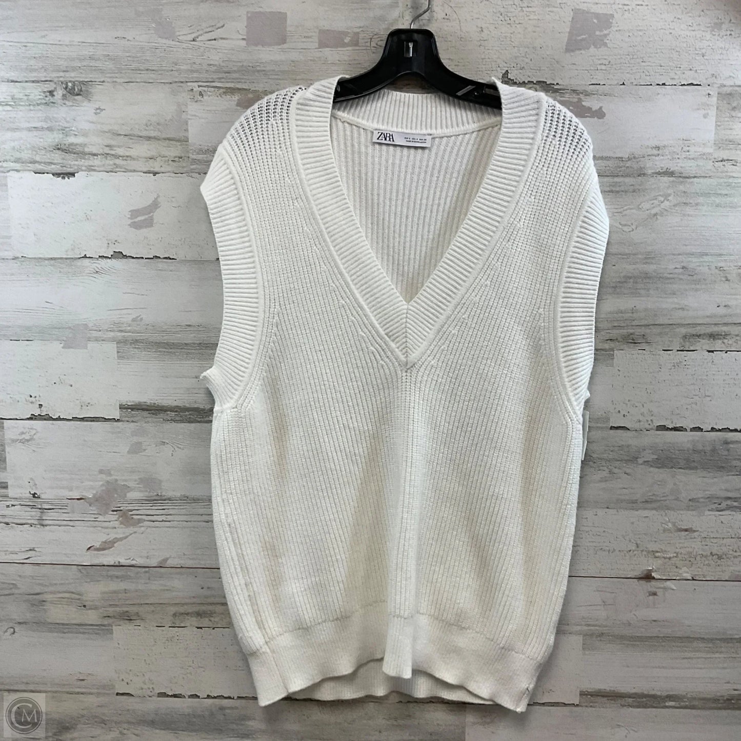 Vest Sweater By Zara In White, Size: S