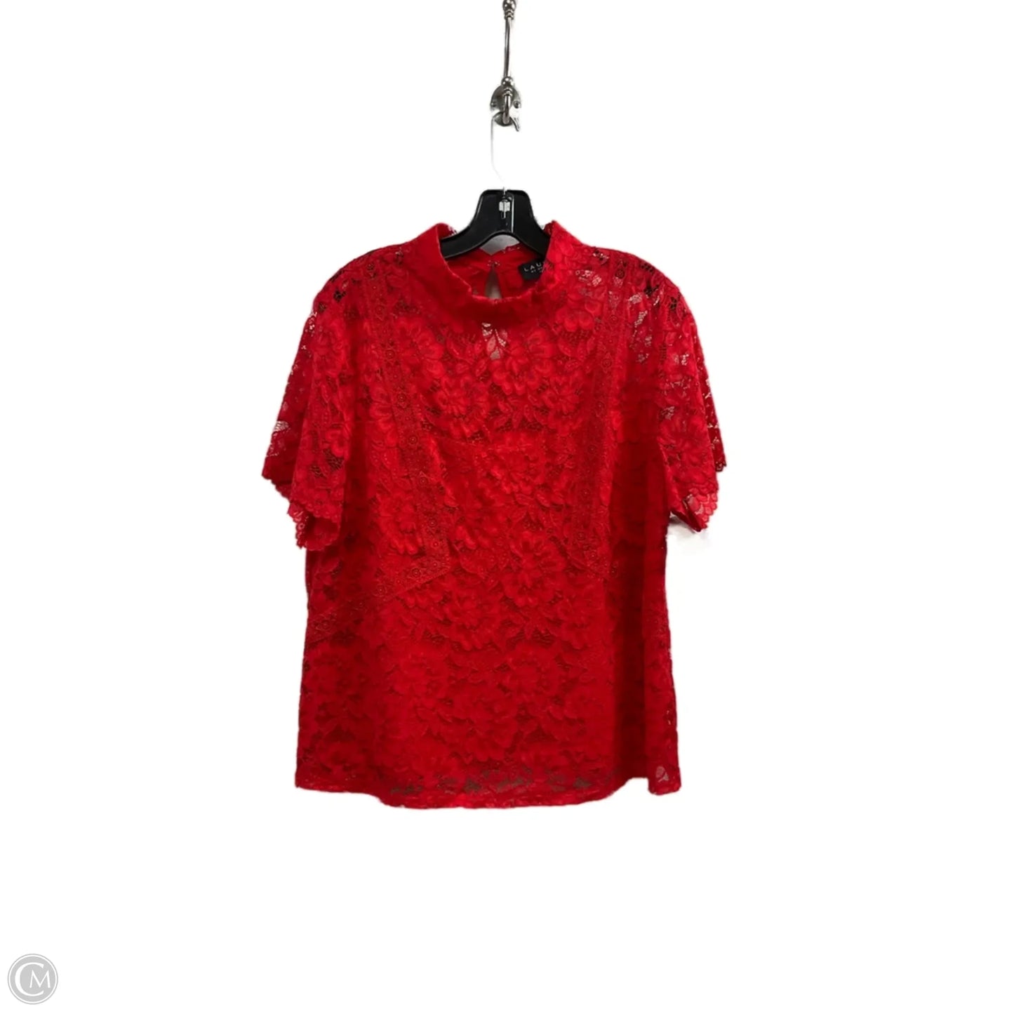 Top Short Sleeve By Laundry In Red, Size: L