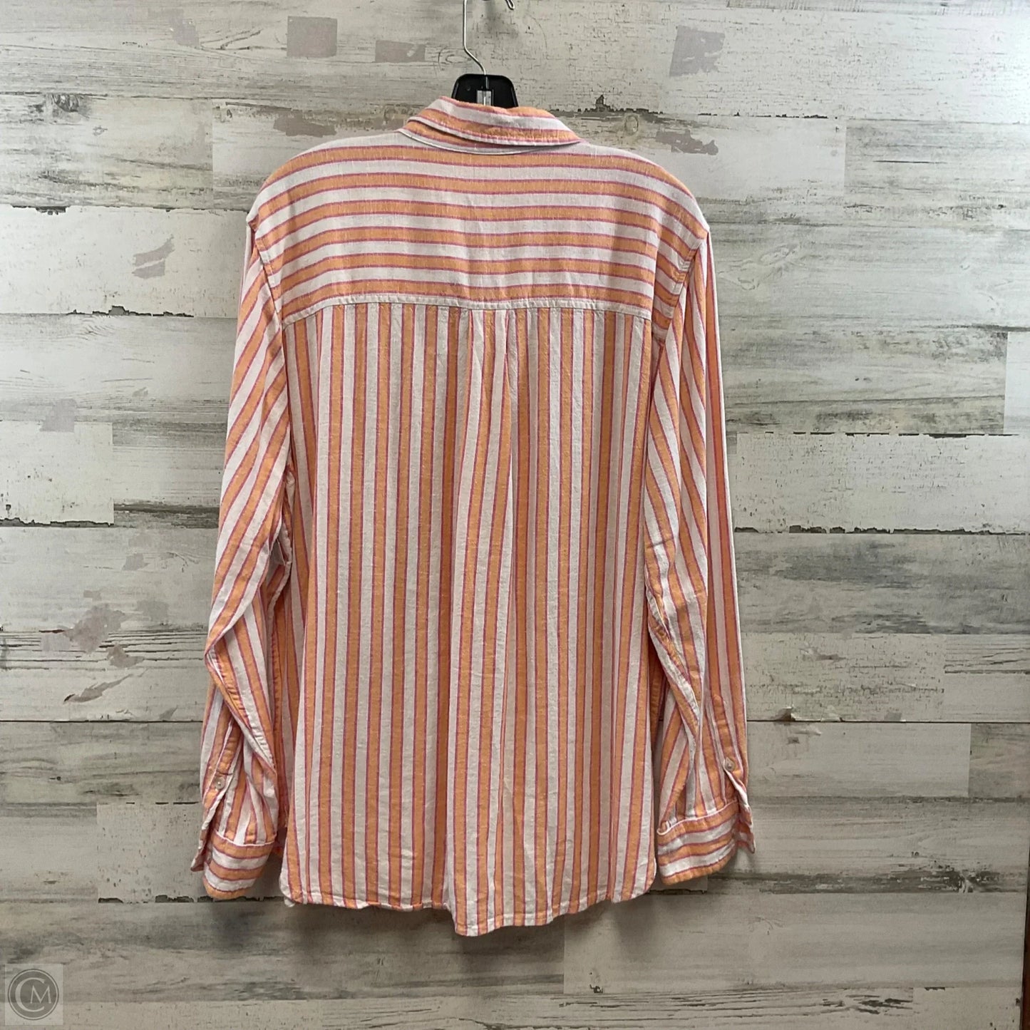 Blouse Long Sleeve By Universal Thread In Orange & Pink, Size: L
