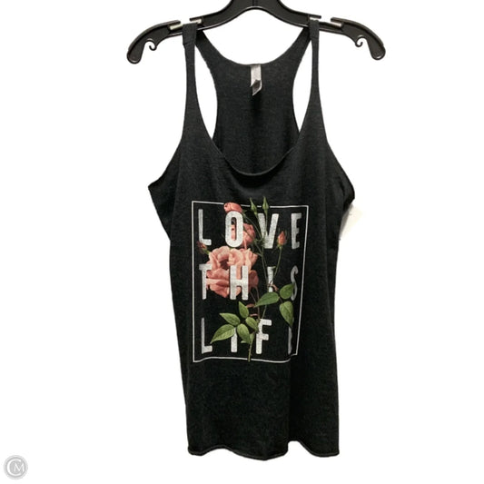 Top Sleeveless By Next Level In Grey, Size: L