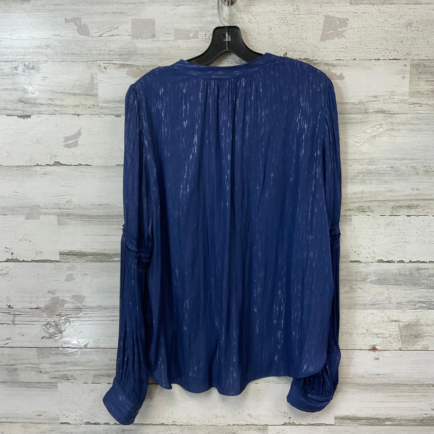 Blouse Long Sleeve By Current Air In Blue, Size: L