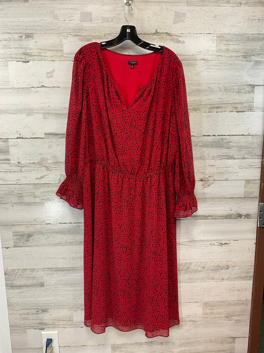 Dress Casual Midi By Talbots In Red, Size: Xl