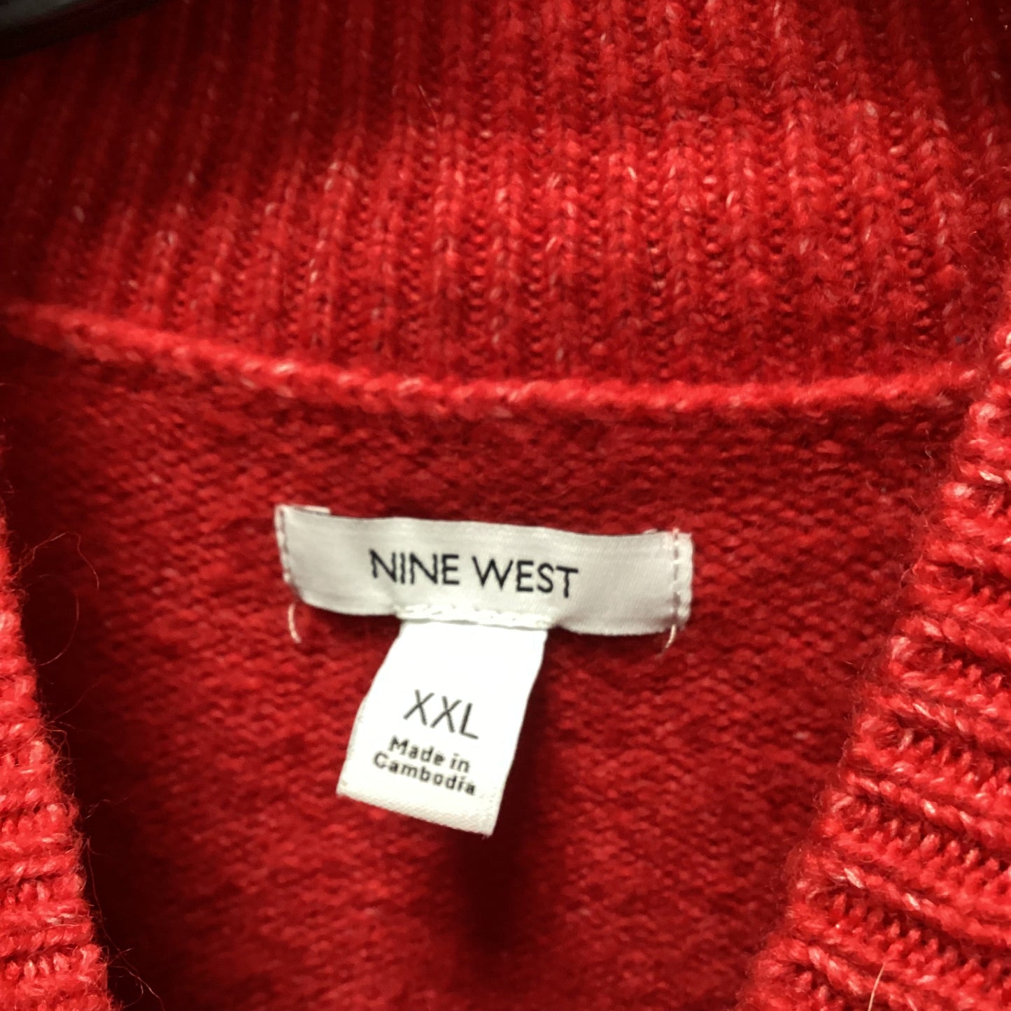 Sweater By Nine West In Red, Size: Xxl