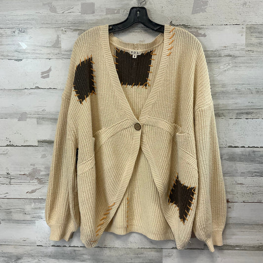 Sweater Cardigan By Pol In Cream, Size: S