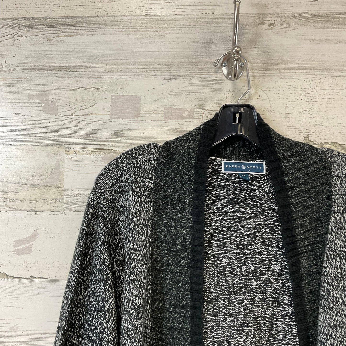 Cardigan By Karen Scott In Black, Size: 3x