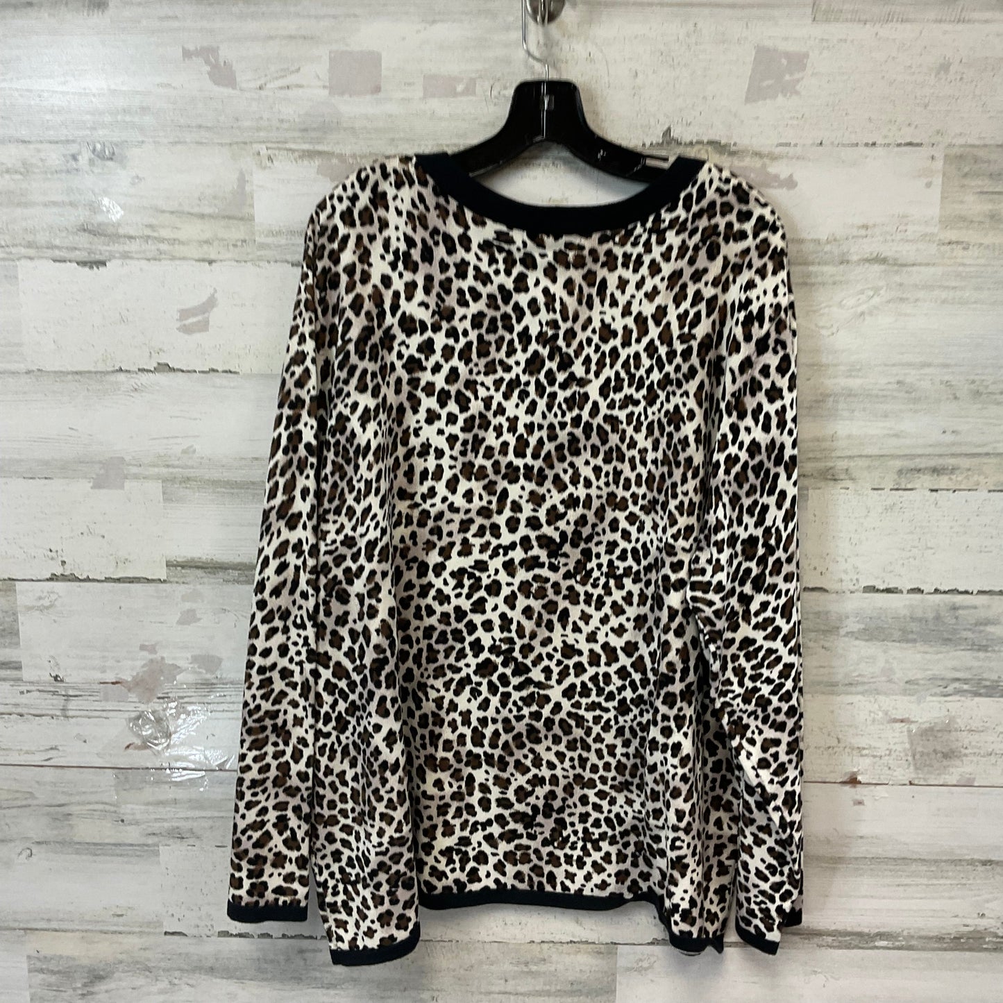 Cardigan By Karen Scott In Animal Print, Size: 3x