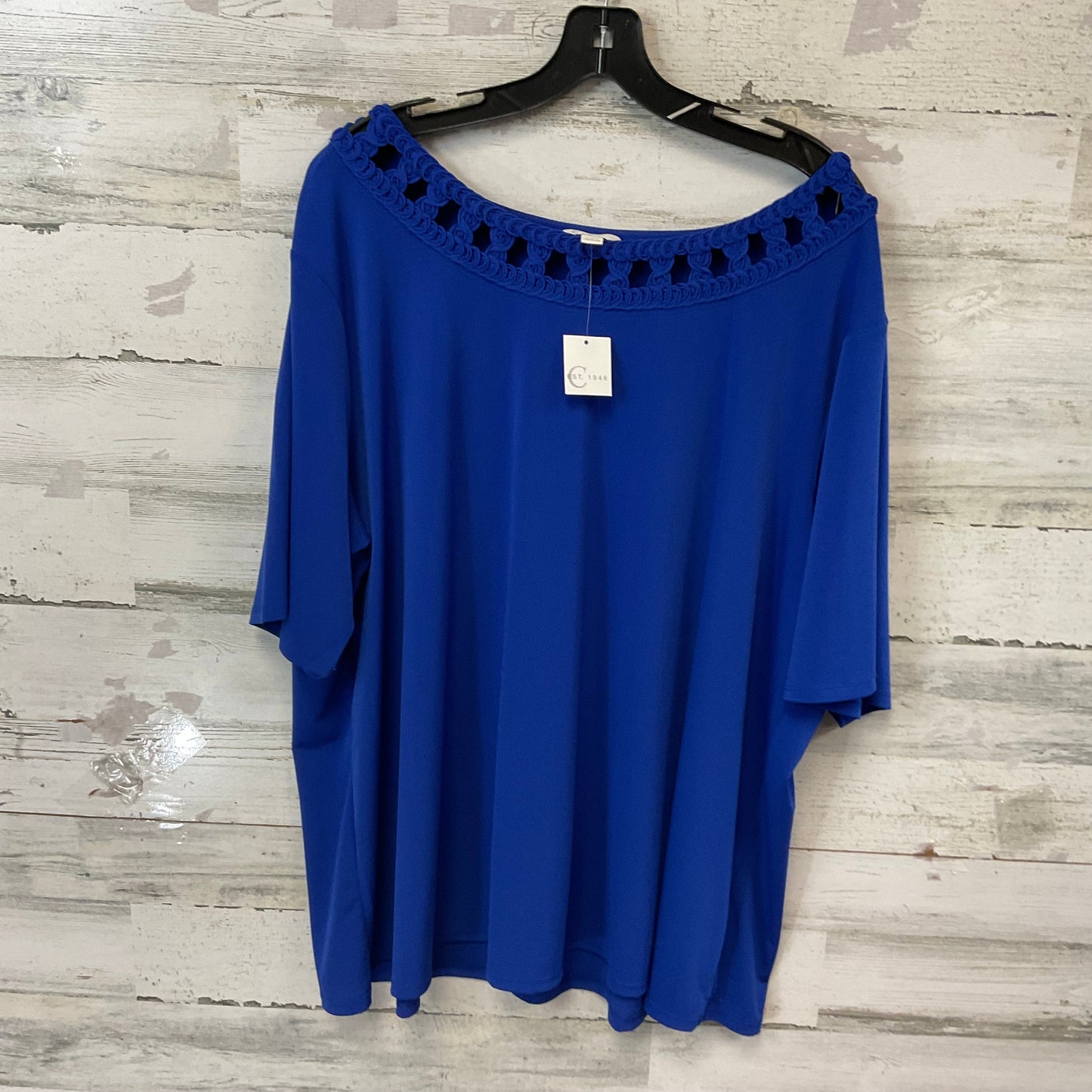 Top Short Sleeve By Cato In Blue, Size: 3x