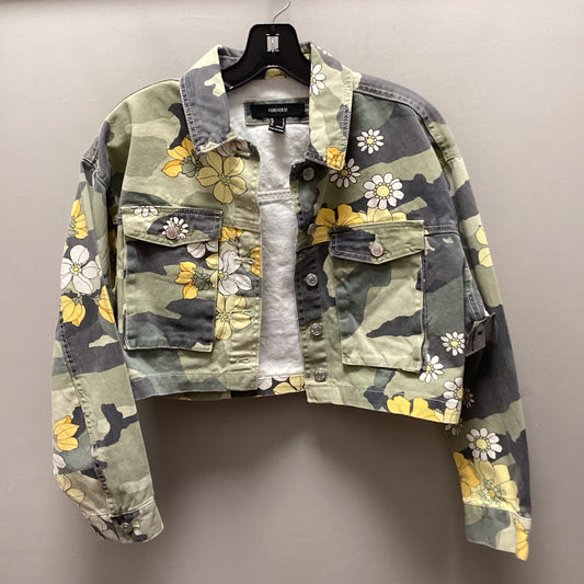 Jacket Denim By Forever 21 In Camouflage Print, Size: S