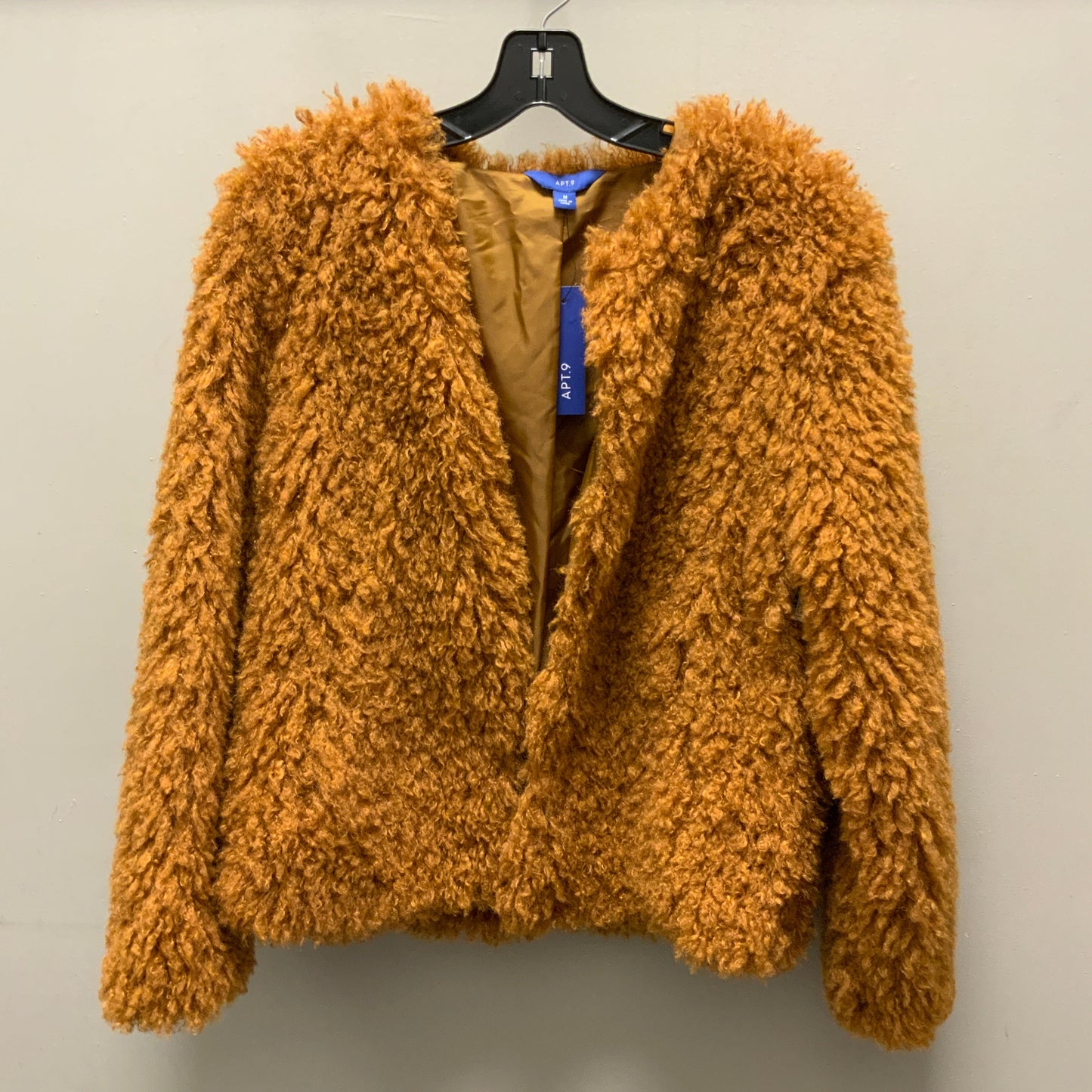 Jacket Faux Fur & Sherpa By Apt 9 In Brown, Size: M