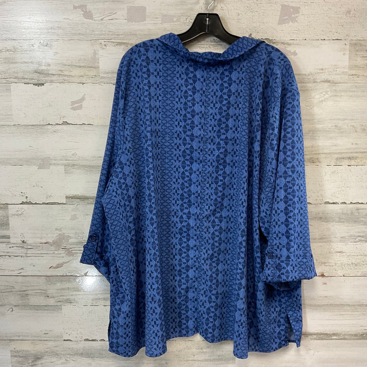 Blouse 3/4 Sleeve By Catherines In Blue, Size: 3x