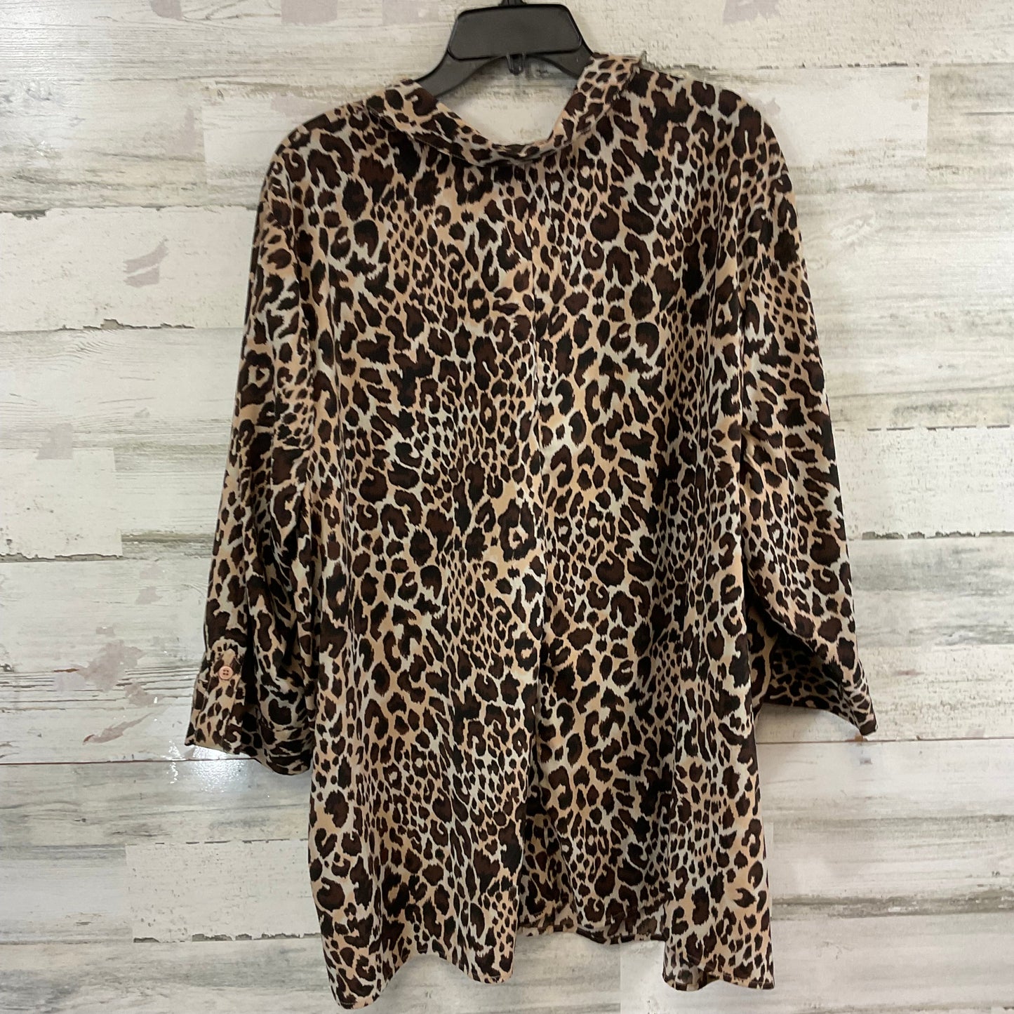 Blouse 3/4 Sleeve By Catherines In Animal Print, Size: 3x