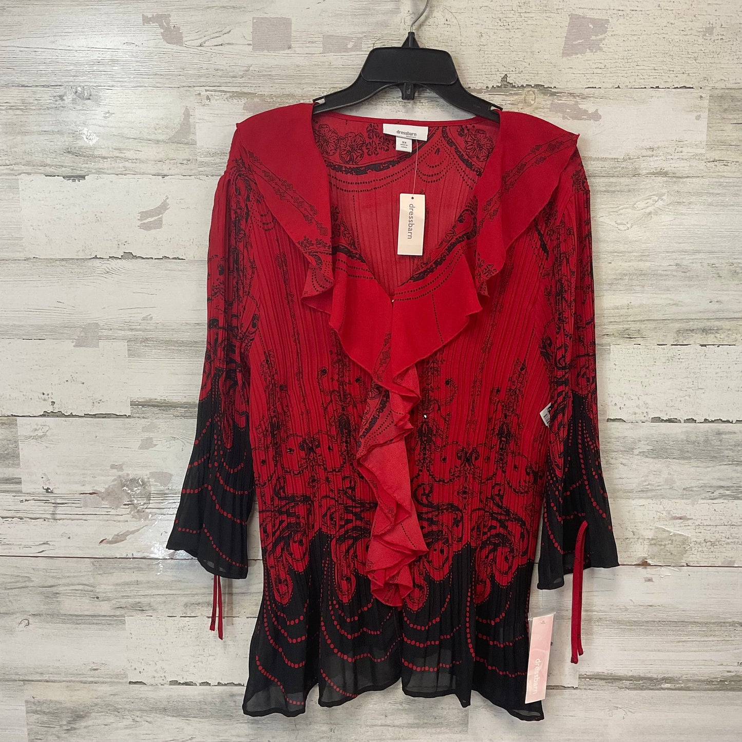 Top Long Sleeve By Dressbarn In Red, Size: 3x