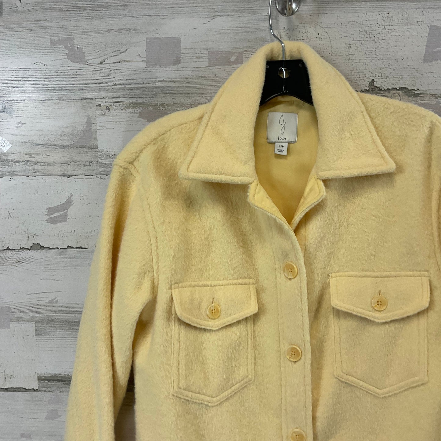 Jacket Shirt By Joie In Yellow, Size: S