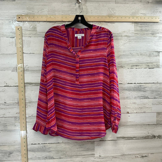 Top Long Sleeve By Liz Claiborne In Red, Size: M