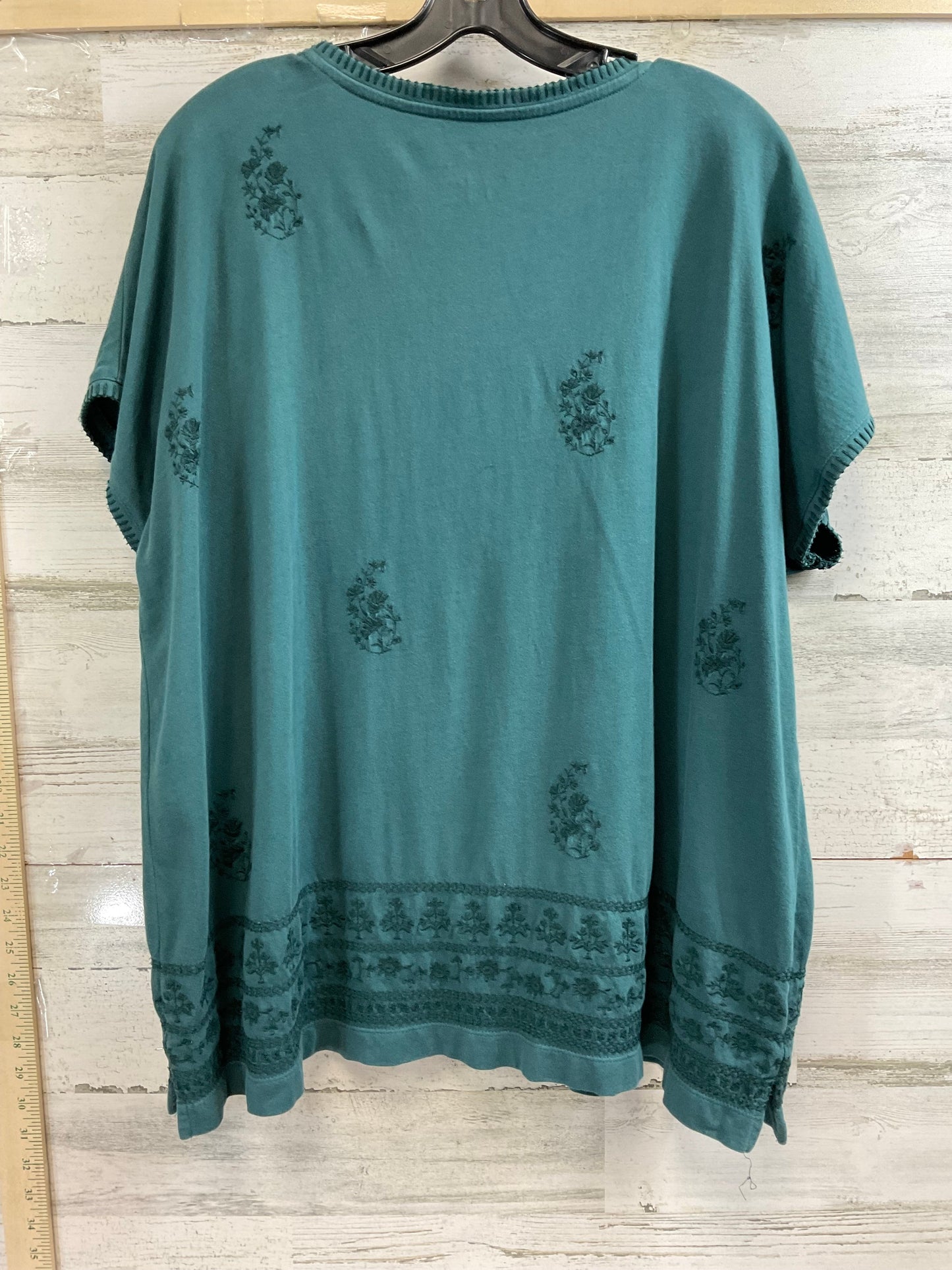 Green Top Short Sleeve J. Jill, Size L