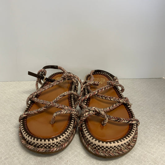 Brown Sandals Flats Vince Camuto, Size 8
