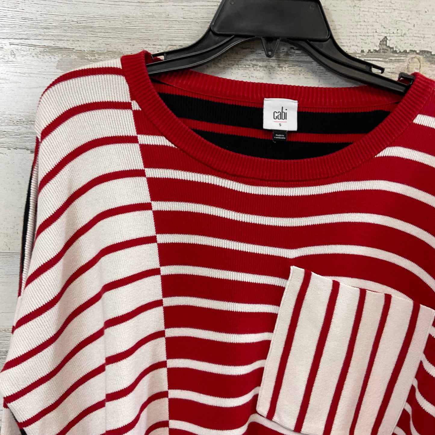 Sweater By Cabi In Red & White, Size: S