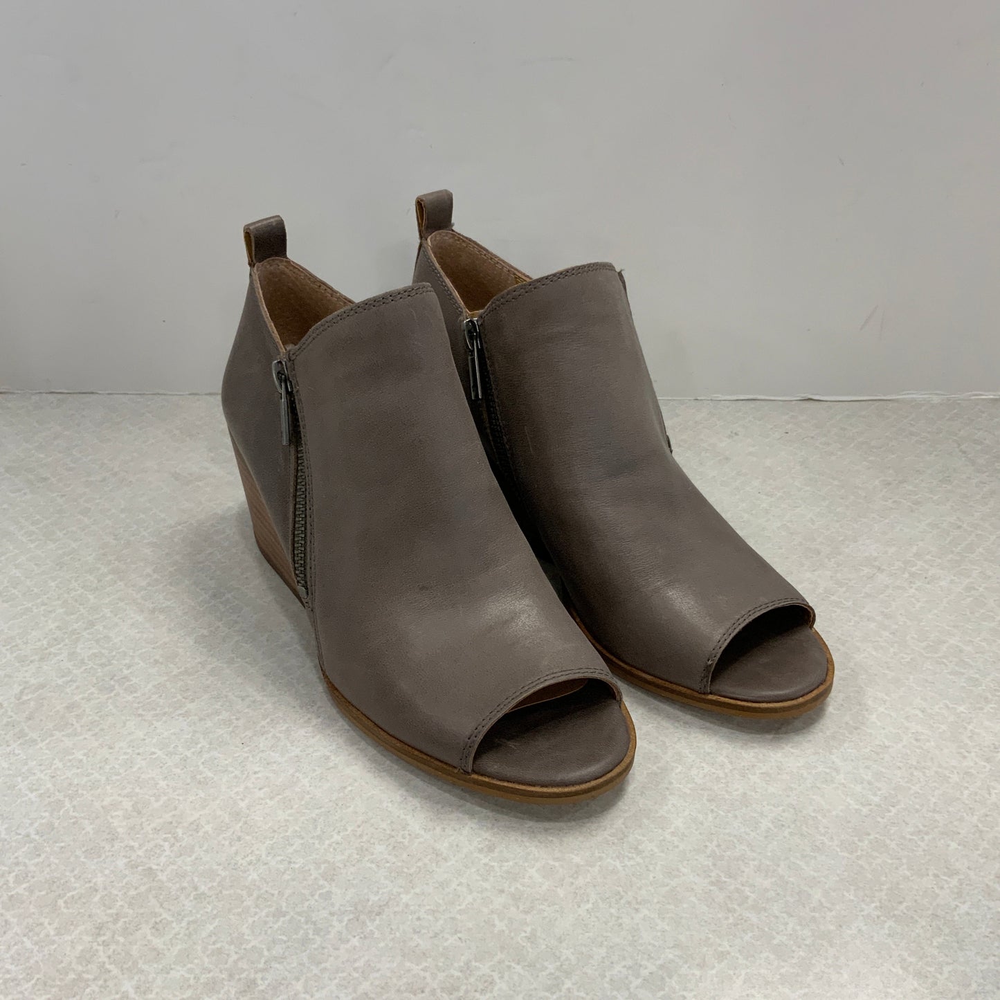 Taupe Shoes Heels Block Lucky Brand, Size 7.5