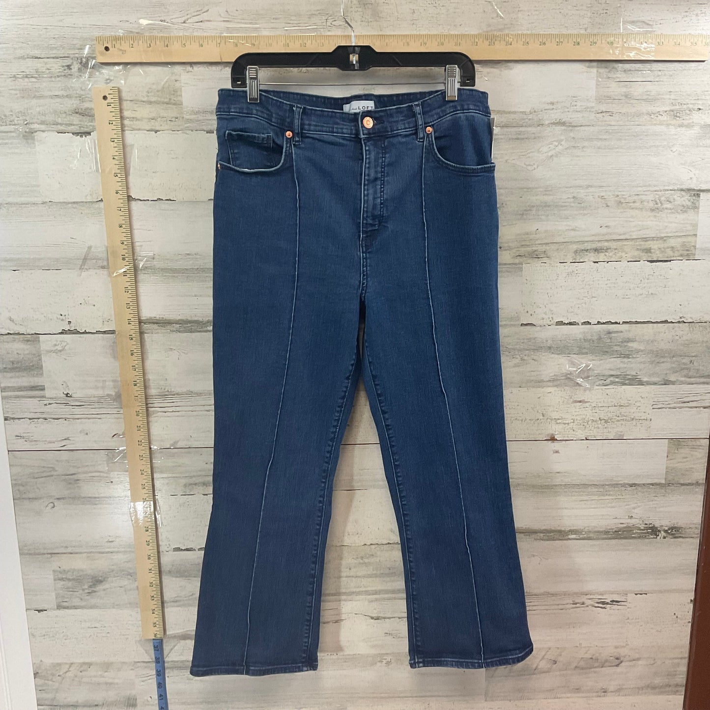 Blue Denim Jeans Boot Cut Loft, Size 14