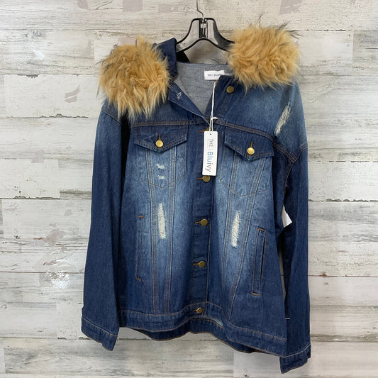 Jacket Denim By BLU IVY  In Blue Denim, Size: L